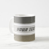 Funny Dots Muster grauer Sand + Ihre Idee Kaffeetasse (Vorderseite Links)