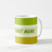 Funny Dots Muster grün orange + Ihr Text Kaffeetasse (VorderseiteRechts)