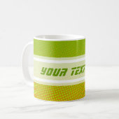 Funny Dots Muster grün orange + Ihr Text Kaffeetasse (Vorderseite Links)