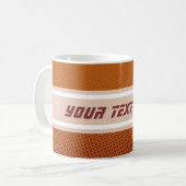 Funny Dots Muster orange rot + Ihr Text Kaffeetasse (Vorderseite Links)
