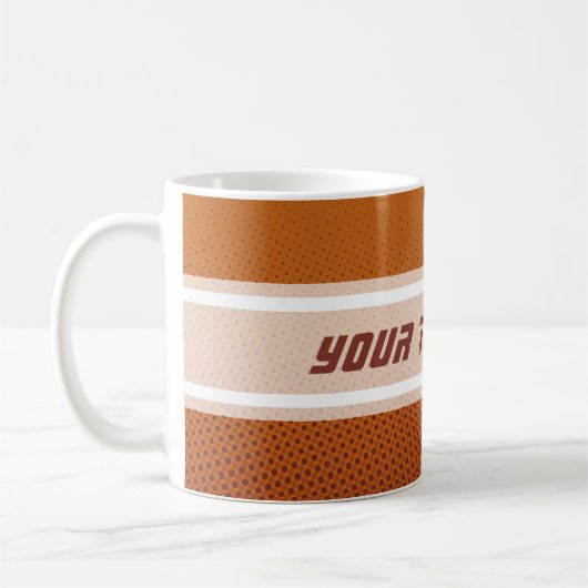 Funny Dots Muster orange rot + Ihr Text Kaffeetasse (Links)