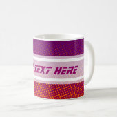 Funny Dots Muster violett orange + Ihr Text Kaffeetasse (VorderseiteRechts)