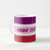 Funny Dots Muster violett orange + Ihr Text Kaffeetasse (Vorderseite Links)