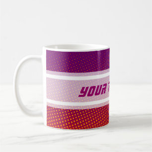 Funny Dots Muster violett orange + Ihr Text Kaffeetasse