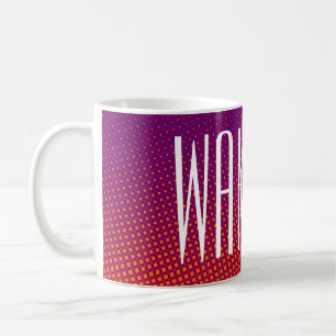 Funny Dots Muster violett orange + Ihr Text Kaffeetasse