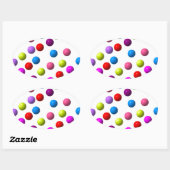 Funny Dots Ovaler Aufkleber (Blatt)