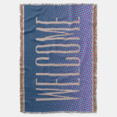 Funny Dots Pattern blau pink + Ihr Text Decke (Vorderseite Vertikal)