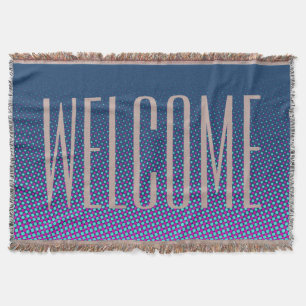 Funny Dots Pattern blau pink + Ihr Text Decke