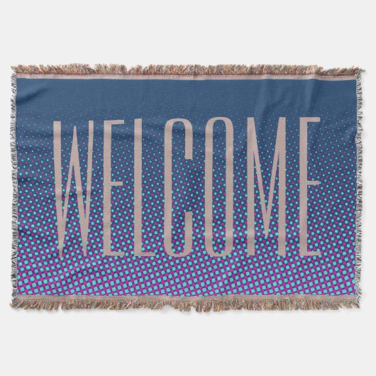 Funny Dots Pattern blau pink + Ihr Text Decke (Vorderseite)