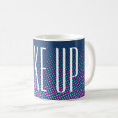 Funny Dots Pattern blau pink + Ihr Text Kaffeetasse (VorderseiteRechts)
