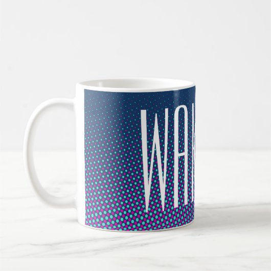 Funny Dots Pattern blau pink + Ihr Text Kaffeetasse (Links)