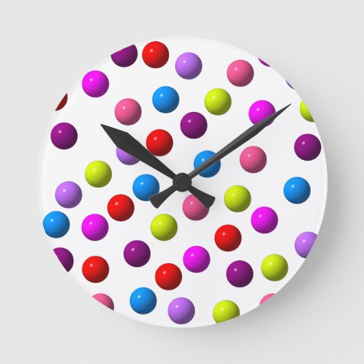 Funny Dots Runde Wanduhr (Vorderseite)