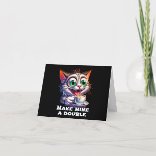Funny Double Espresso Cat Karte