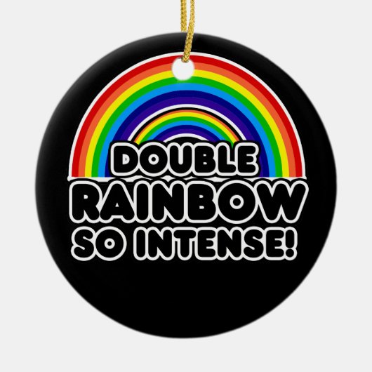 Funny Double Rainbow OMG Keramikornament (Vorne)