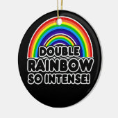Funny Double Rainbow OMG Keramikornament (Links)