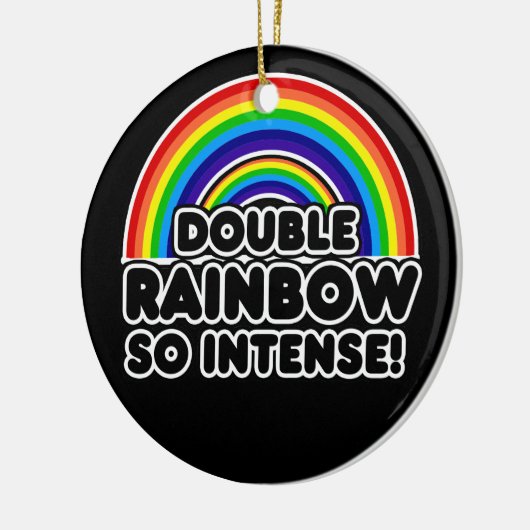 Funny Double Rainbow OMG Keramikornament (Links)