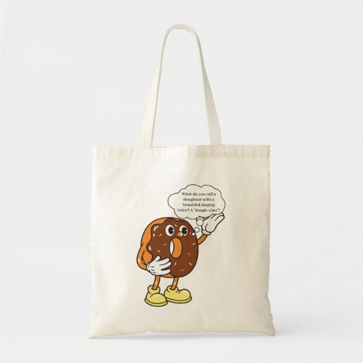 Funny Doughnut Joke Tote Bag Tragetasche (Vorne)
