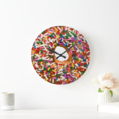 Funny Doughnut Kitchen Wall Clocks Große Wanduhr (Zuhause)
