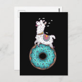 Funny Doughnut Llama Alpaca Donut Postkarte (Vorne/Hinten)