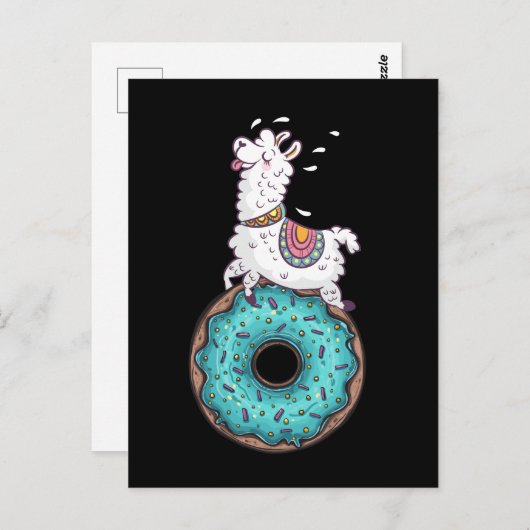 Funny Doughnut Llama Alpaca Donut Postkarte (Vorne/Hinten)