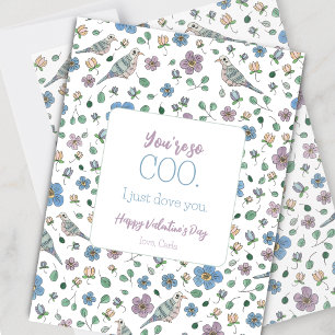 Funny Dove Pun Valentine's Day Holiday Card Feiertagskarte