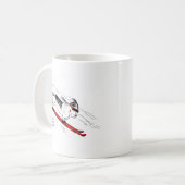 Funny Downhill Skiing Hunde Tasse (Vorderseite Links)