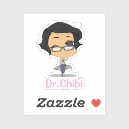 Funny Dr. Chibi Sticker_ Heroes im Gesundheitswese Aufkleber (Blatt)