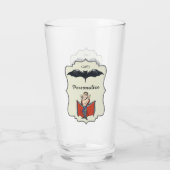 Funny Dracula Bat Halloween Personalisiertes Trink Glas (Rückseite)