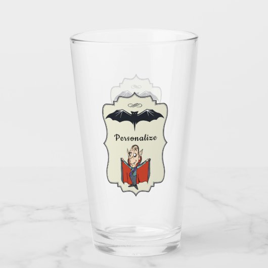 Funny Dracula Bat Halloween Personalisiertes Trink Glas (Vorderseite)