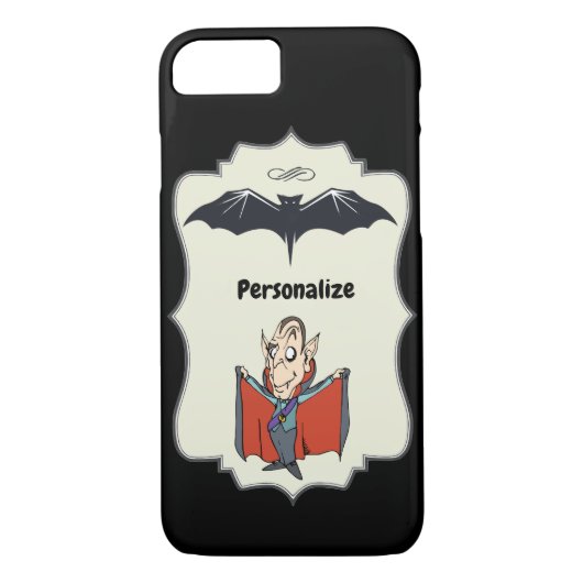 Funny Dracula Flying Black Bat Personalize Case-Mate iPhone Hülle (Rückseite)