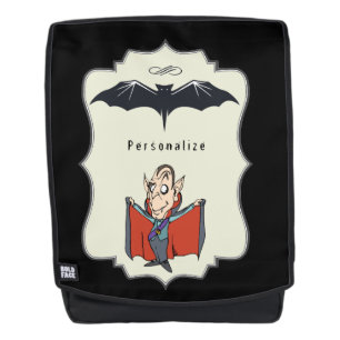 Funny Dracula mit Cape & Flying Bat Personalize Rucksack