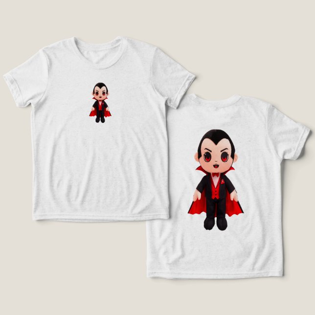 Funny Dracula zu Halloween Tri-Blend Shirt (Design Vorderseite & Rückseite)