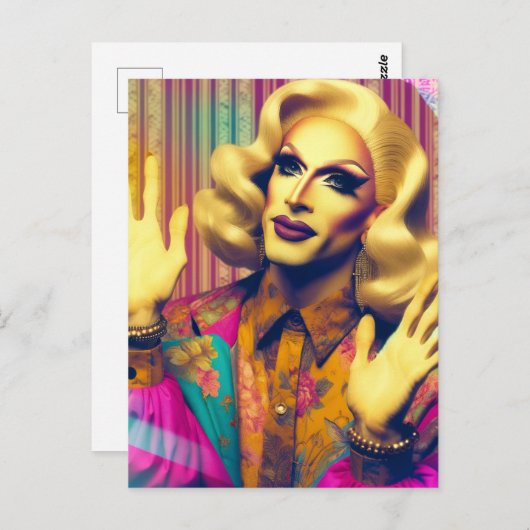 Funny Drag Queen Postkarte (Vorne/Hinten)