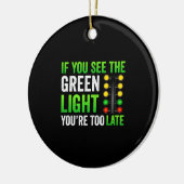 Funny Drag Racing Weihnachtsbaum Drag Racer Keramik Ornament (Links)