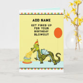 Funny Dragon Birthday Karte (Gelbe Blume)