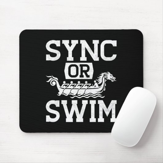 Funny Dragon Boat Racing Paddle Sync Or Swim  Mousepad (Mit Mouse)