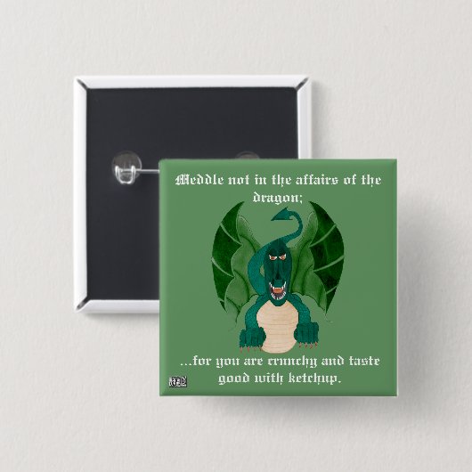 Funny Dragon Button (Vorne & Hinten)