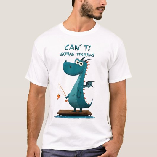 Funny Dragon Fishing | Kann nicht. Angeln. T-Shirt (Vorderseite)