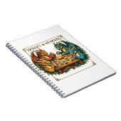 Funny Dragon Houses and Humans Fantasy Art Notizblock (Rechte Seite)