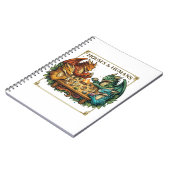 Funny Dragon Houses and Humans Fantasy Art Notizblock (Linke Seite)