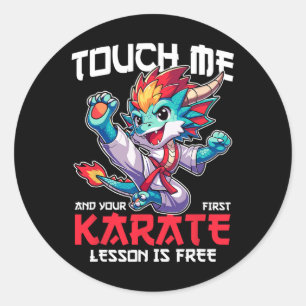 Funny Dragon Karate Fighter Martial Arts Lover Kin Runder Aufkleber