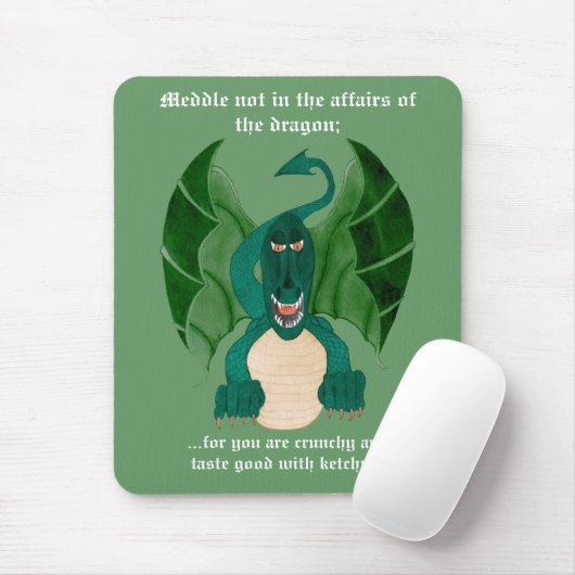 Funny Dragon Mousemat Mousepad (Mit Mouse)