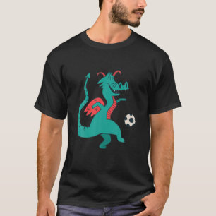 Funny Dragon Playing Fußball Merch Wo T-Shirt