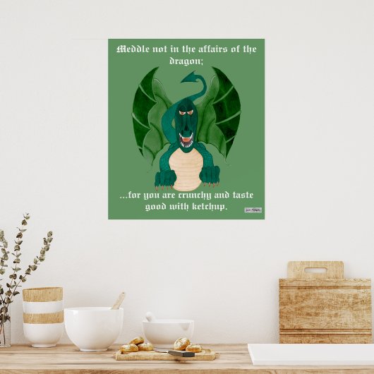 Funny Dragon Poster (Küche)