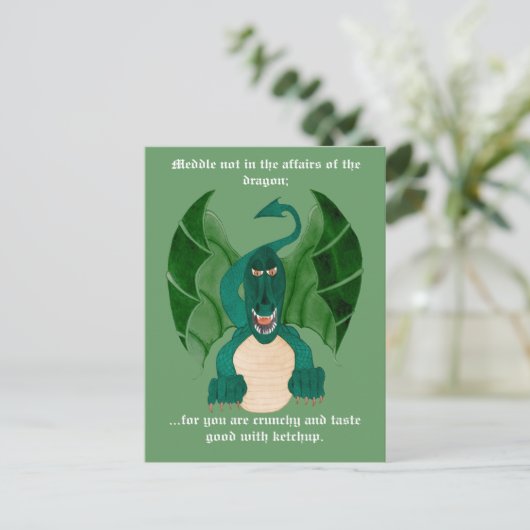 Funny Dragon Postkarten (Stehend Vorderseite)