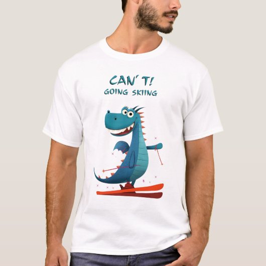 Funny Dragon Skiing | Kann nicht. Skifahren. | Sno T-Shirt (Vorderseite)