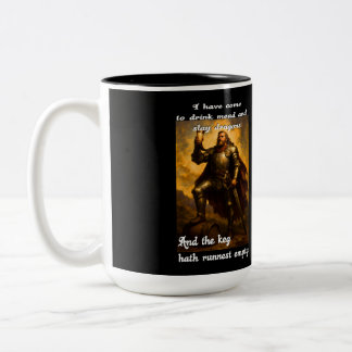 Funny Dragon slayer meker drinker Spaß Fantasy Art Zweifarbige Tasse