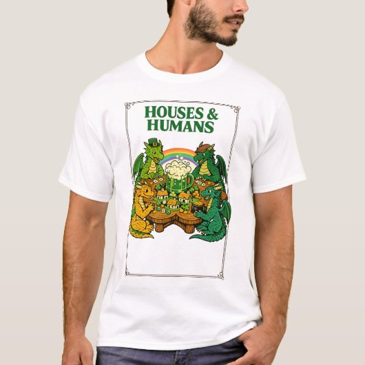 Funny Dragon St Patrick’s Day Beer Fantasy Art T-Shirt (Vorderseite)