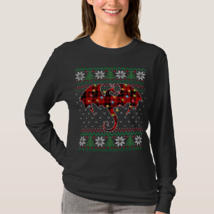 Funny Dragon Ugly Sweater Christmas Lights Dragon T-Shirt