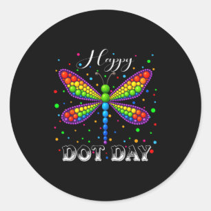Funny Dragonfly Lover Polka Dots Happy Dot Day Boy Runder Aufkleber